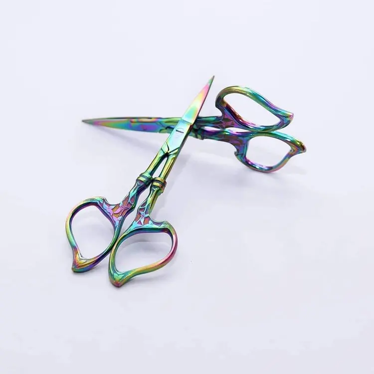 Premium Stainless Steel Rainbow Embroidery Scissors Ornate Vintage Design Diy Industrial Multi-purpose Sewing Needlework Thread
