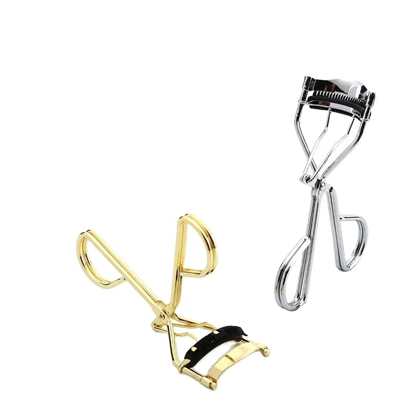Wholesale Manual Gold Finish Stainless Steel Eyelash Curler With Black Silicone Pad For Lash Lifting Curling Makeup Styling