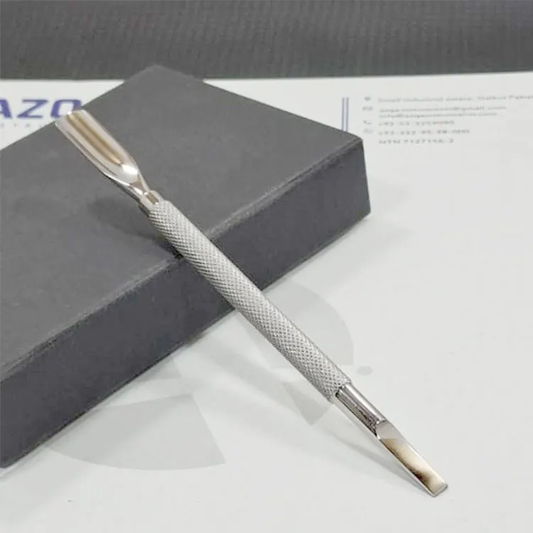 Wholesale High Quality Stainless Steel Cuticle Pusher Combo One End 9mm Gouge And Second End Pterygium Remover For Nail Care