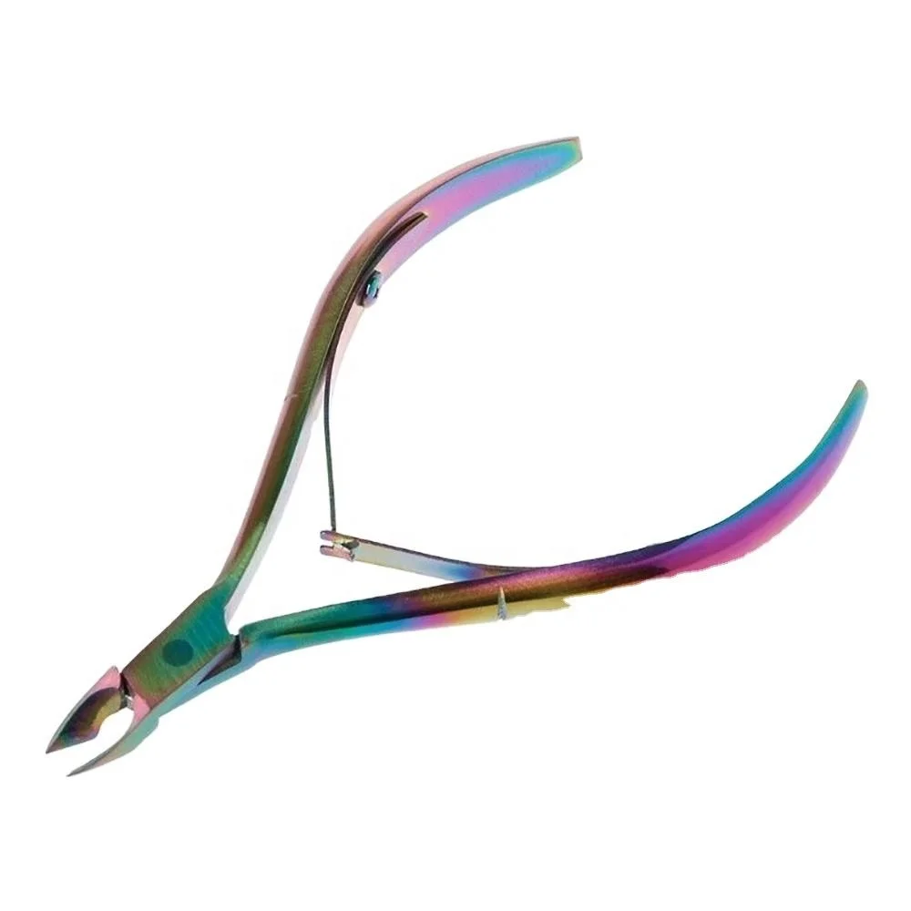 Wholesale High Quality Multicolored Titanium Coated Stainless Steel Sharp Cuticle Nipper Dead Skin Remover Manicure Pedicure