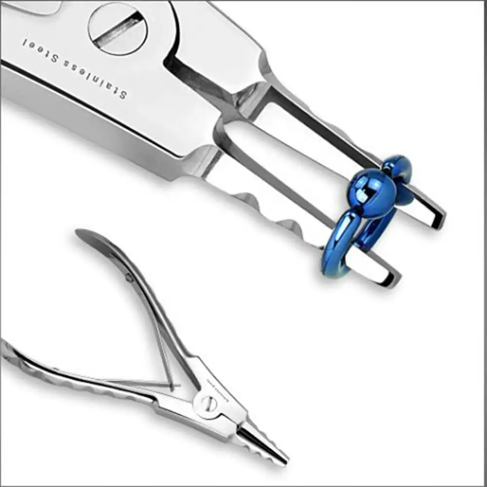 Stainless Steel Ring Opening Plier 6 Inch With Brass Tip 3 Notches For Piercing Use Body Jewelry Tool