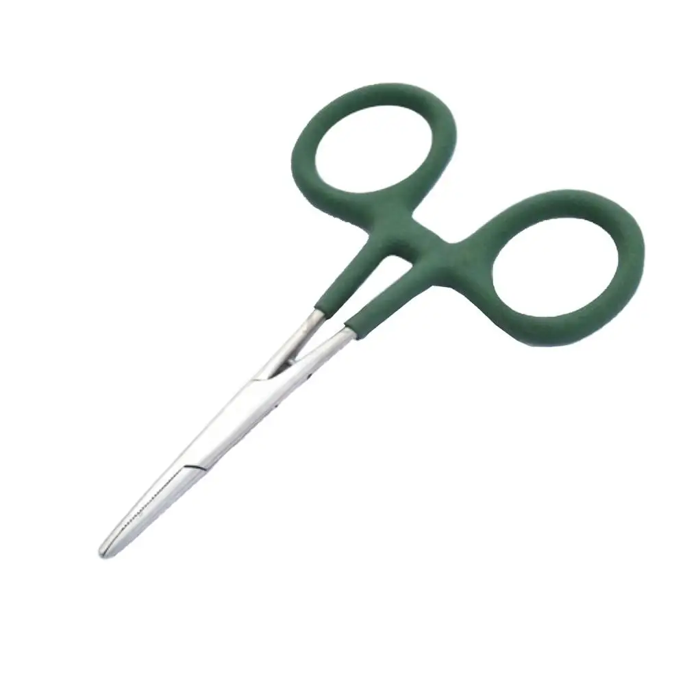 Wholesale High Quality Stainless Steel Fishing Forceps With Green Coated Handles For Fly Fishing Hook Removal And Line Handling