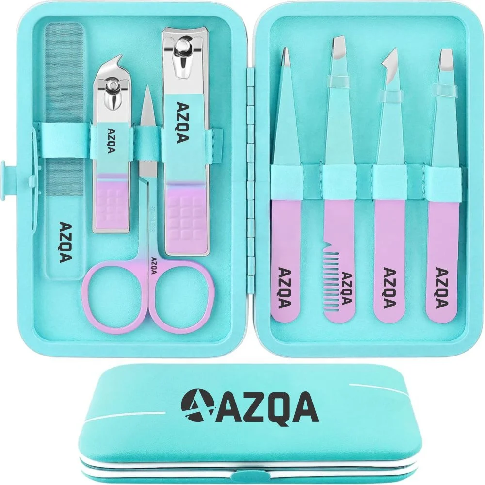 Professional Nail Care Solution 8 Piece Manicure And Pedicure Set With Pu Leather Case Stainless Steel Women Grooming Kit