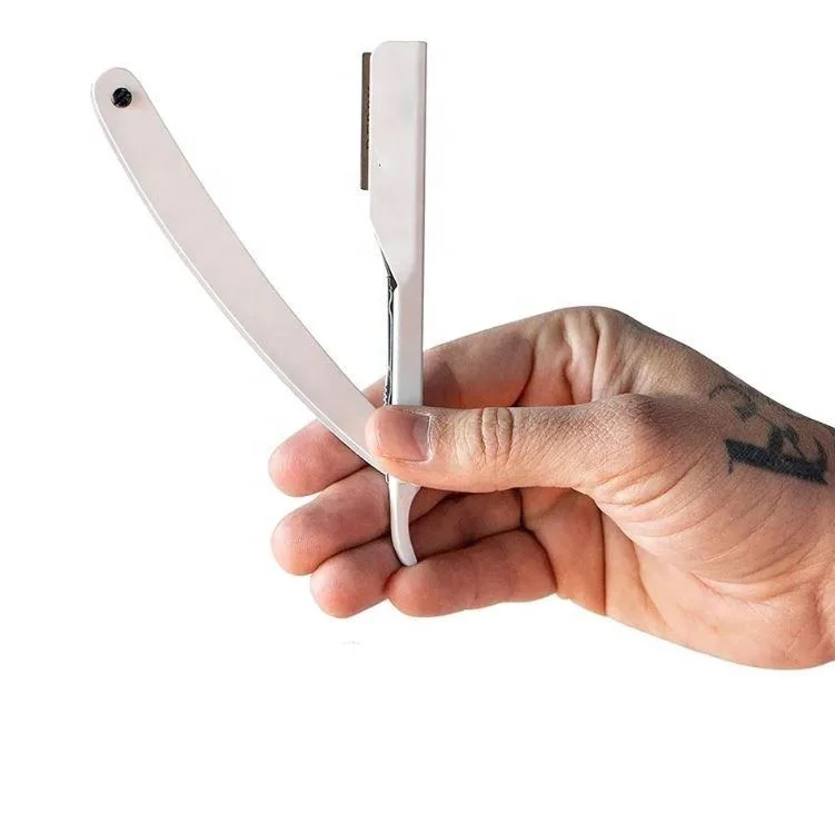 Wholesale High Quality Straight Edge Stainless Steel Beard Shaving Razor Salon Hair Removal Barber Grooming Tool