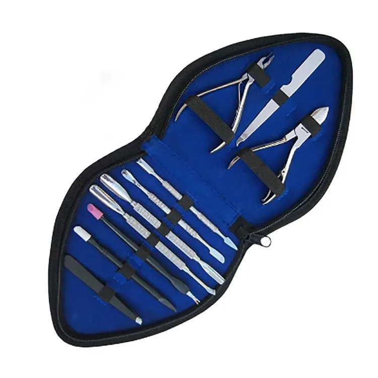 Stainless Steel Toddler-friendly Manicure Pedicure Grooming Kit With Case Nail Clippers Cuticle Pushers Files &amp; Tweezers