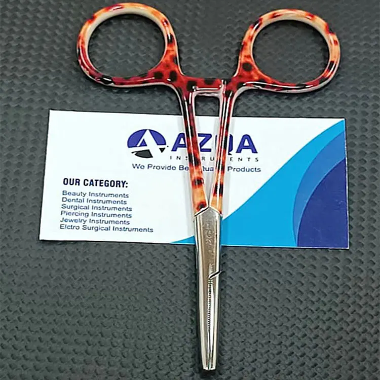 Stainless Steel Fishing Forceps With Brown Trout Paper Coated Handles And Locking Clamp For Fly Fishing And Angling