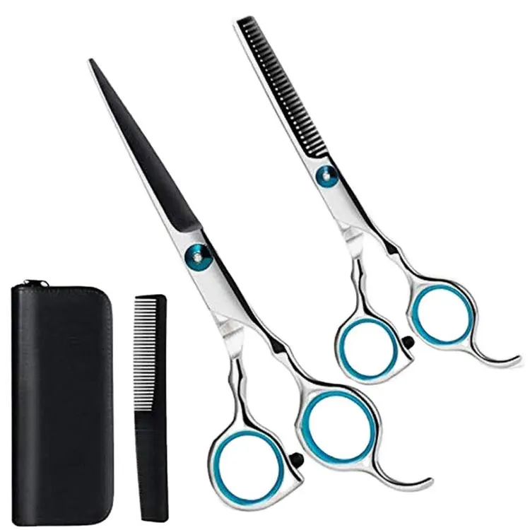 Professional Stainless Steel Hair Cutting Scissors And Thinning Shears Set For Barber Salon Hairdressing And Hair Styling