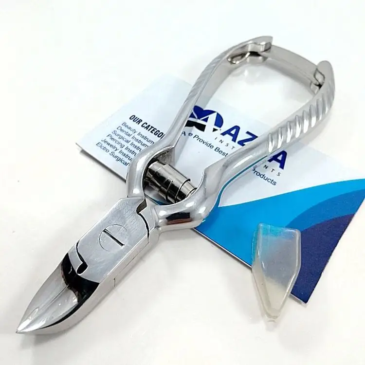 Stainless Steel Podiatry Nail Nipper With Concave Straight Blades And Barrel Spring For Toenail Cutting And Foot Care