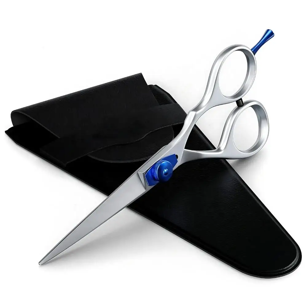 Stainless Steel 5.5 Inch Right-handed Hair Cutting Scissors Adjustable Screw Medium Handle Finger Rest For Salon Barber