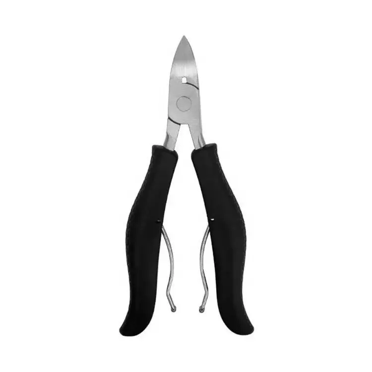 Stainless Steel Toenail Nipper With Black Ergonomic Handles And Double Spring For Professional Nail Care And Pedicure