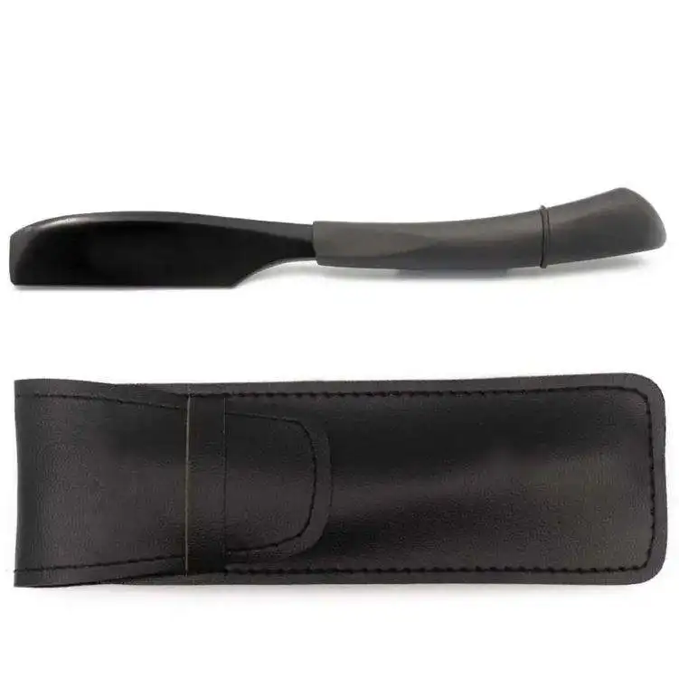 Wholesale New Arrival Stainless Steel Barber Razor Single Blade Super Sharp Cut Throat Body Men Shaving With Leather Case