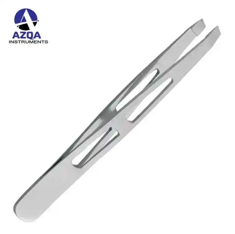 Wholesale Stainless Steel Professional Eyebrow Tweezers Facial Hair Removal Tool With Slanted Tip For Eyebrow Grooming
