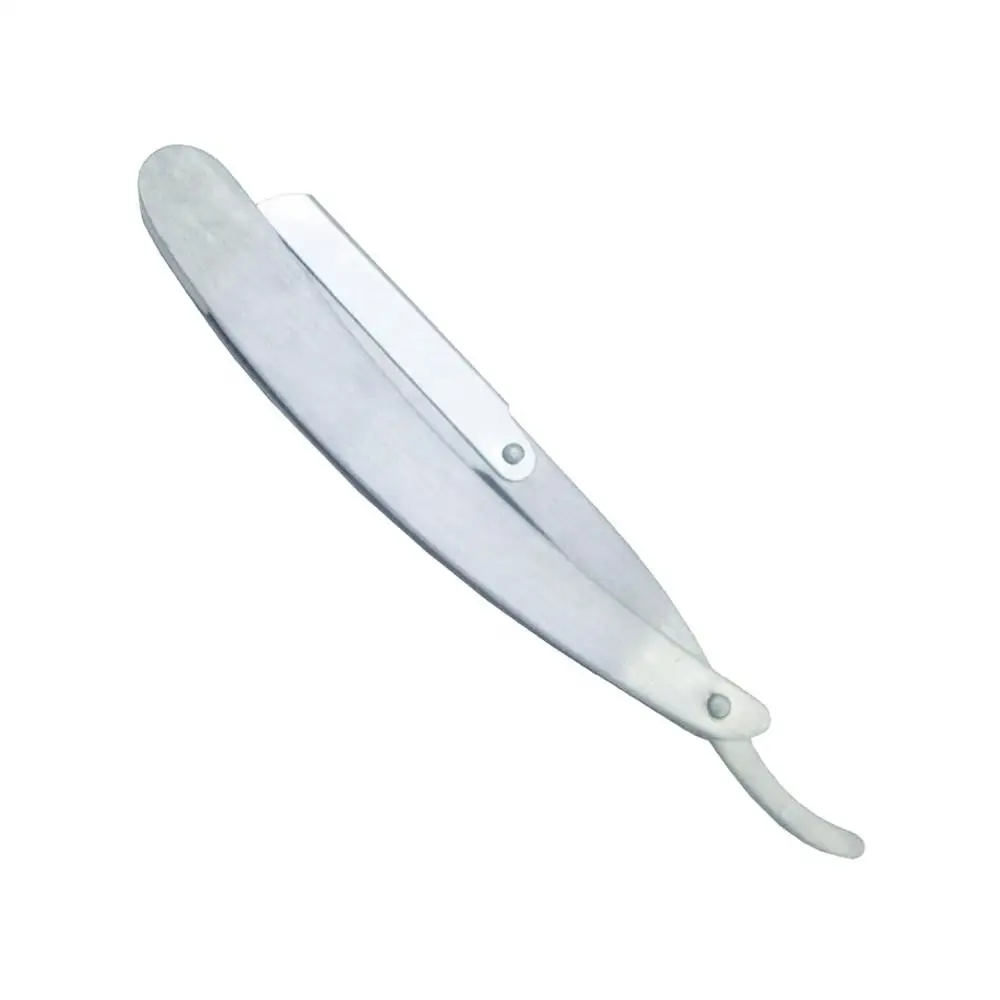 Wholesale Straight Edge Stainless Steel Barber Razor Folding Shaving Knife Professional Beard Grooming Tool Plastic Handle For
