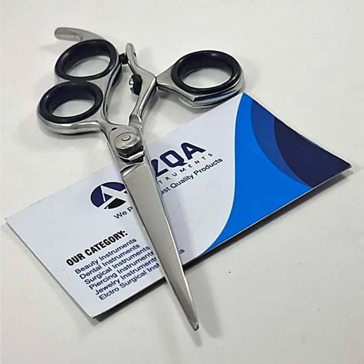 Stainless Steel 3 Ring Right-handed Barber Hair Cutting Scissors Blunt Blades Medium Handle Comfortable Grip For Professional