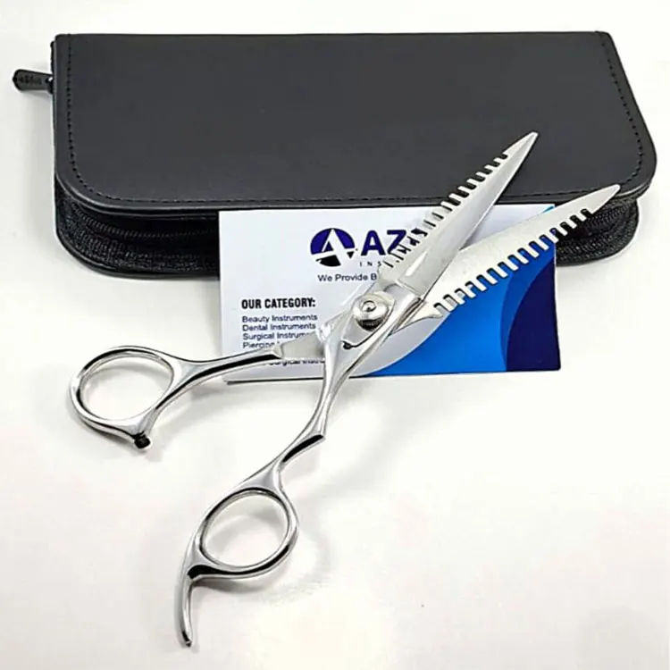 Stainless Steel Shark Teeth Forged Hair Cutting Scissors With Sharp Teeth For Professional Barber Salon Hair Styling