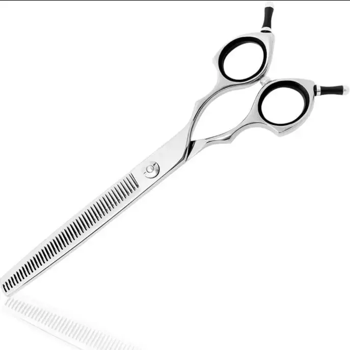 7 Inch Stainless Steel Pet Hair Thinning Shears With Serrated Teeth For Dog Cat Grooming And Coat Blending
