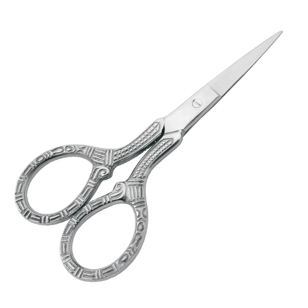 Stainless Steel Serrated Edge Embroidery Scissors Cross Stitch Sewing Stork Bird Design Small Craft Tool