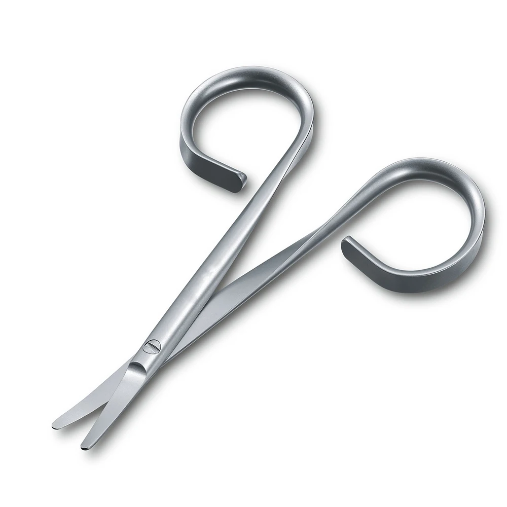 Professional Fancy Handle Cuticle Nail Scissors Curved Stainless Steel Blades Serrated Edge For Household Manicure Pedicure