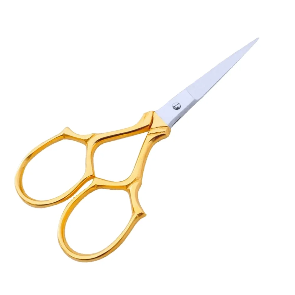 Half Gold Embroidery Scissors With Stainless Steel Handle Serrated Smooth Edge Cutting Tool For Paper Fabric Diy Oem