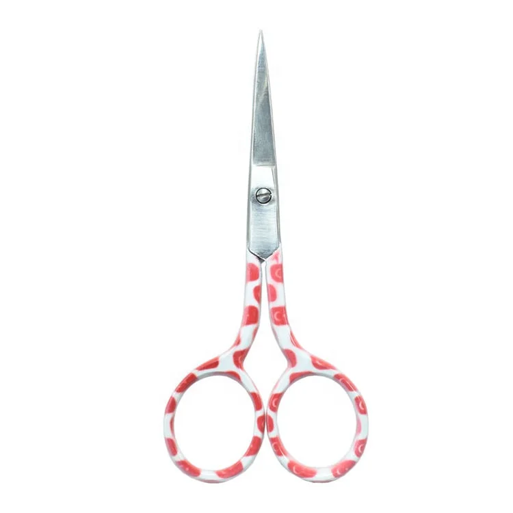 Wholesale Custom Color Stainless Steel Embroidery Scissors With Printed Handle Mini Thread Cutter Sewing Craft Tool