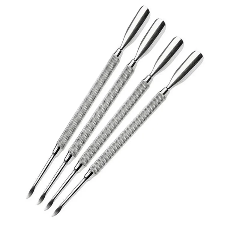 Stainless Steel 5.8 Inch Double Ended Cuticle Pusher With Non Slip Grip Handle For Manicure Pedicure And Nail Care