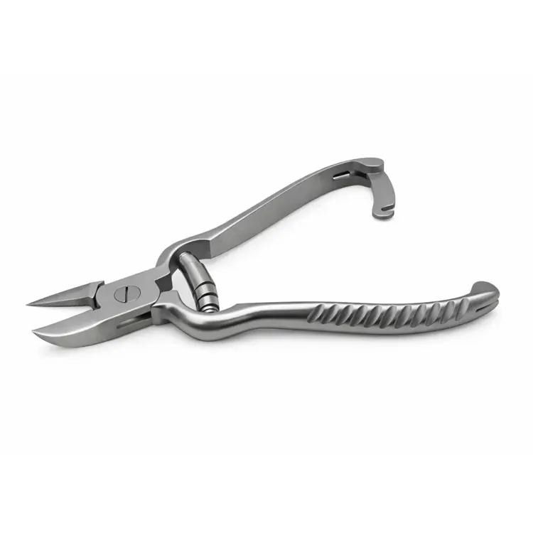 Stainless Steel Finger Nipper Sharp Curved Blades Wide Jaw Opening Durable Barrel Spring Back Lock For Professional Foot Nail