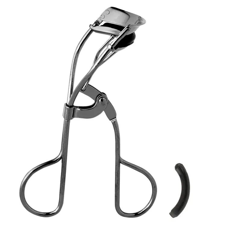 Stainless Steel Manual Professional Eyelash Curler With Comfortable Grip Replacement Silicone Pad &amp; Instructions