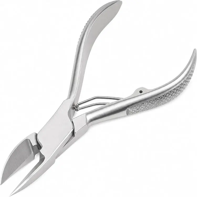 Stainless Steel Finger Nipper With Single Spring Wide Jaw Opening Durable Concave Blades For Professional Pedicure Nail Care