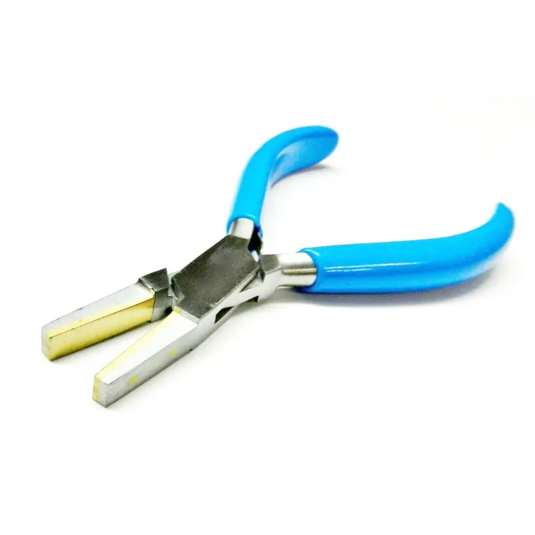 Stainless Steel 5.5-inch Flat Nose Plier With Brass Tips And Pvc Grip Handle For Jewelry Setting Body Jewelry Wire Bending