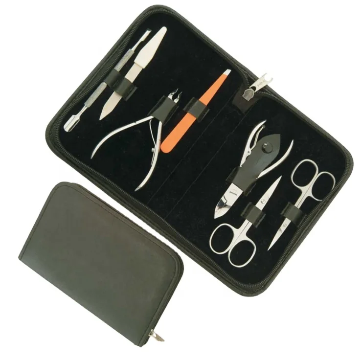 Wholesale Manicure &amp; Pedicure Professional Nail Care Tools Set 7 Pcs With Pu Leather Case For Beauty And Personal Grooming