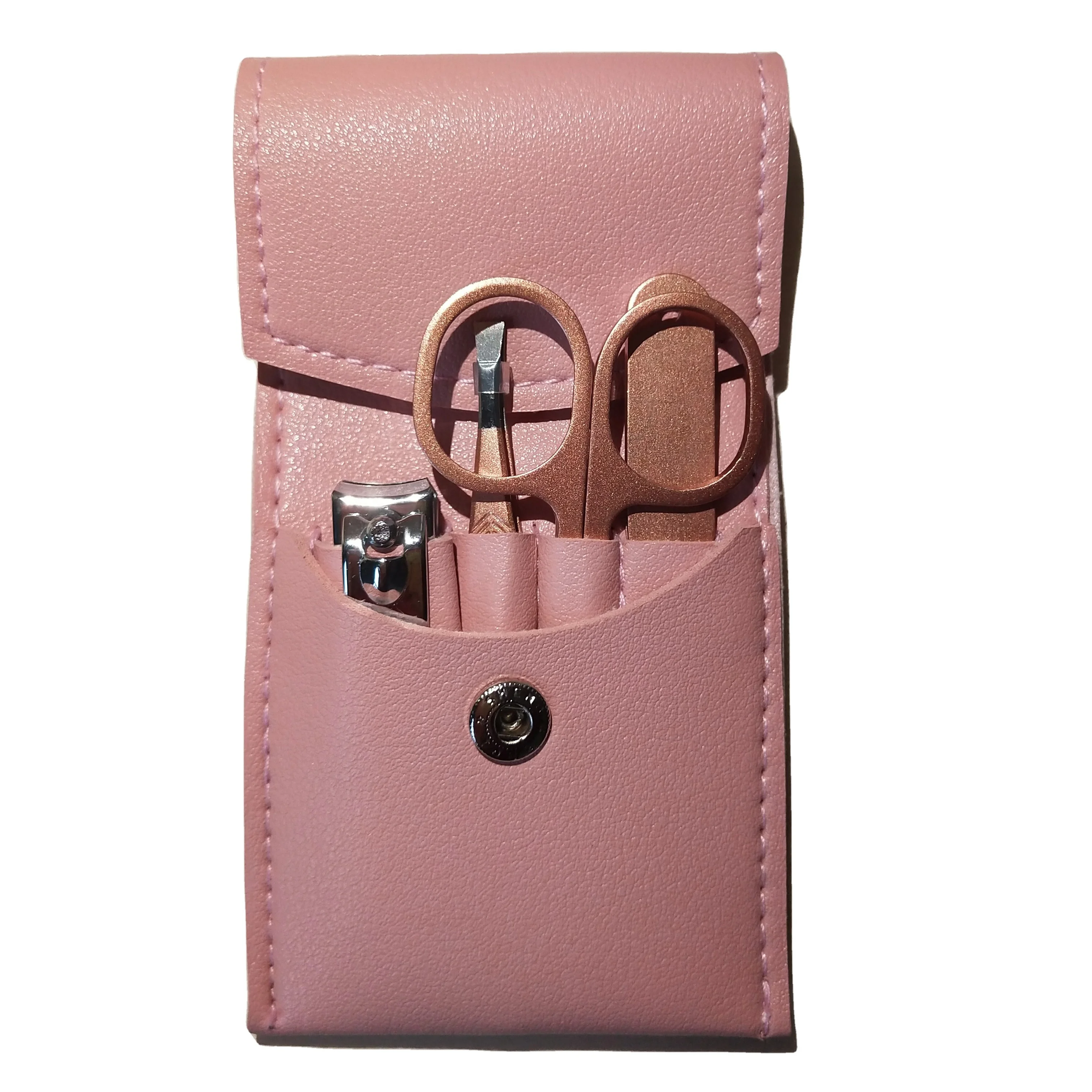 4 Pcs Stainless Steel Manicure And Pedicure Nail Care Kit With Nail Clipper And Grooming Tools In Portable Case For Ladies