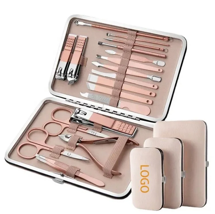 Manicure &amp; Pedicure Tool Kit Professional Nail Grooming Set With Travel Case Including Nail Scissors And Personal Care Tools