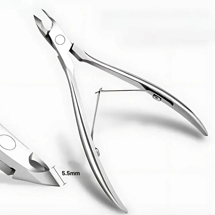 Stainless Steel Curved Professional Cuticle Nippers Double Spring Sharp Blades Portable For Finger Manicure Pedicure Nail Care