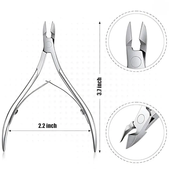 Stainless Steel Cuticle Nippers With Curved Blade Wide Jaw Opening For Professional Manicure Pedicure Nail Care Sharp Precision