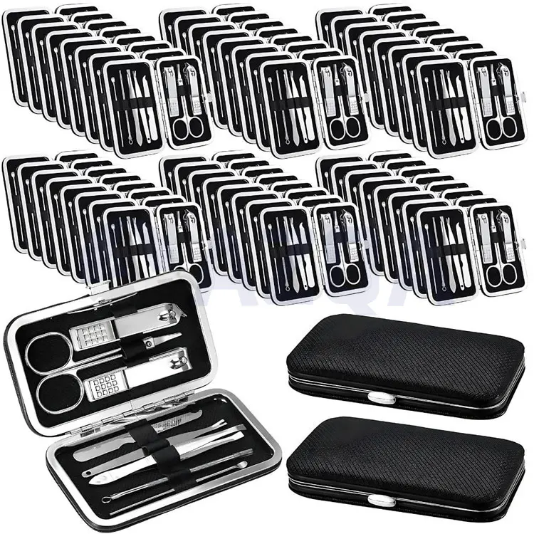 Stainless Steel 8 Piece Manicure And Pedicure Kit With Professional Nail Care Tools And Pu Leather Travel Case