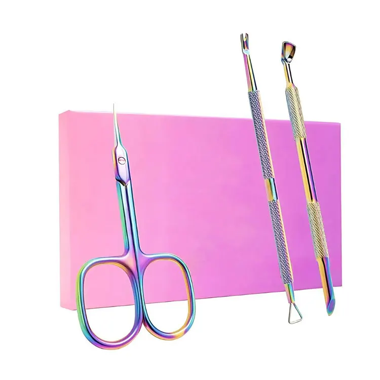 Stainless Steel Professional Pedicure Set With Cuticle Scissors Pusher Cleaner Tools Box Packaging For Teen &amp; Elderly