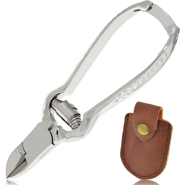 Stainless Steel Heavy Duty Finger Nipper With Sharp Blade Tip Double Barrel Spring And Back Lock For Professional Foot Care