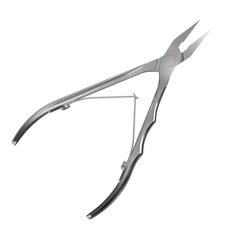 Stainless Steel Professional Finger Nail Nippers With Soft Tool Stroke Spring Mechanism Portable &amp; Pointed For Precise Nail Care