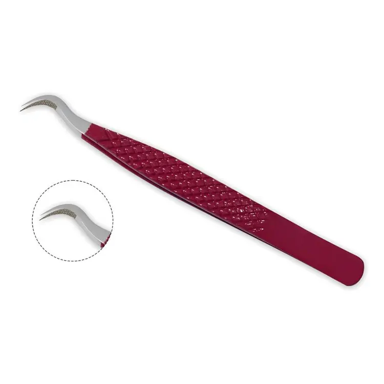 Stainless Steel S Shaped Durable Eyelash Extension Tweezer With Serrated Tip And Perfect Grip For Professional Lash Application