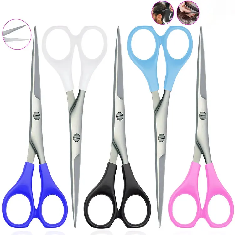 Premium Stainless Steel 6 Inch Plastic Handle Barber Hair Cutting Scissors For Professional Salon And Hair Styling
