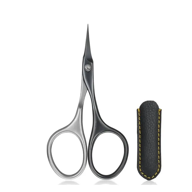 Premium Titanium Coated Stainless Steel Tower Point Cuticle Scissors With Leather Pouch For Professional Grooming