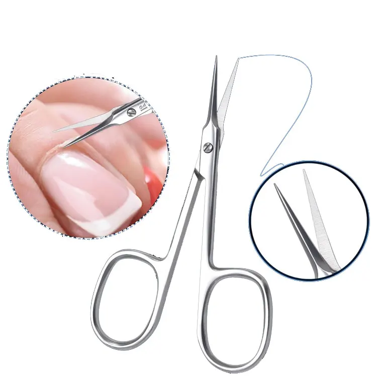 Professional Stainless Steel Cuticle Scissors Sharp Precision Nail Care Grooming Tool For Manicure And Pedicure Use