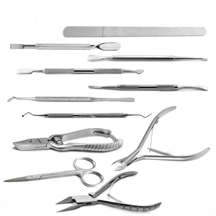 Professional Stainless Steel Podiatry Chiropody Ingrown Toenail Correction Foot Care Surgical Instrument Tool Kit Set