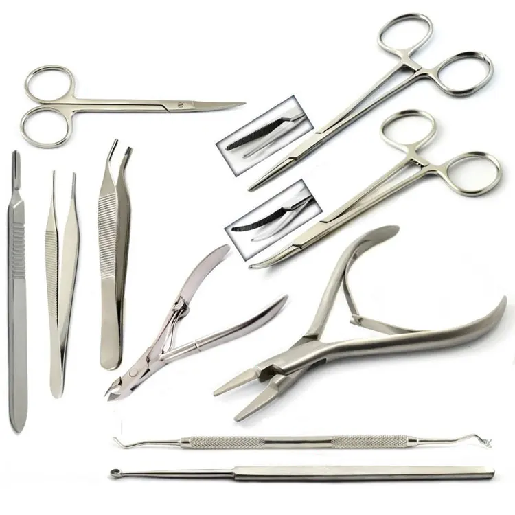 Professional Stainless Steel Podiatry Chiropody Tools Set For Ingrown Toenail Care Foot Treatment And Nail Grooming