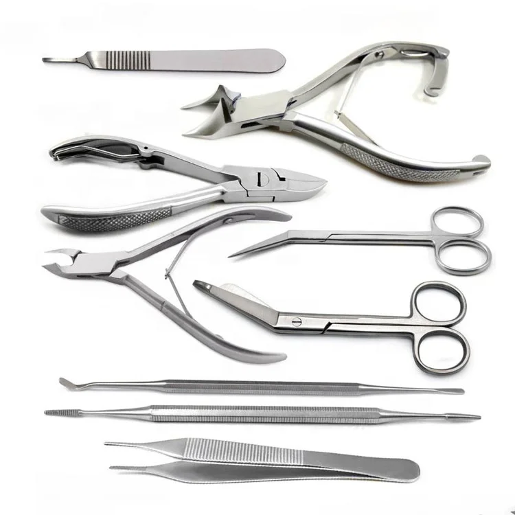 Stainless Steel Podiatry Chiropody Instrument Set Nail Cuticle Care Surgical Tools Kit For Foot Care And Grooming