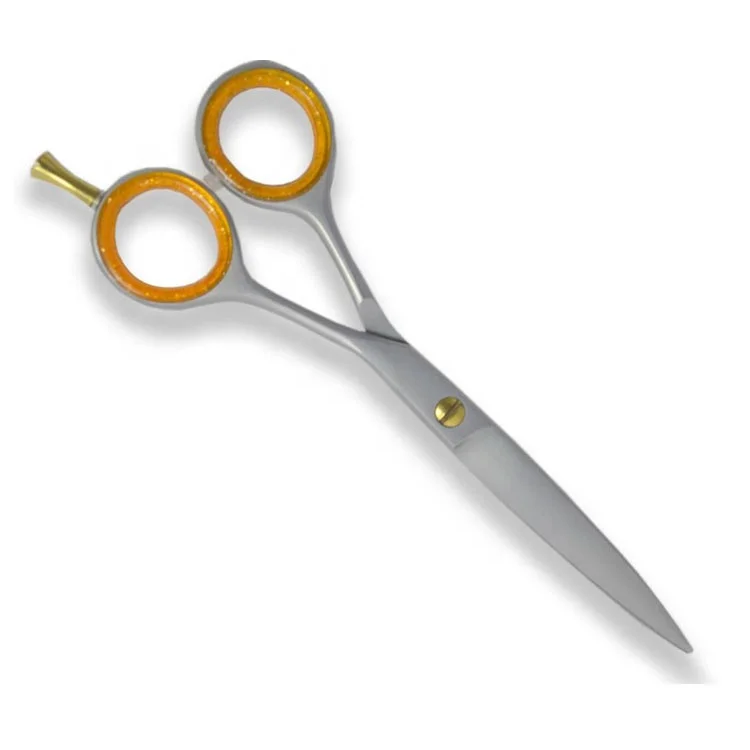 Professional Stainless Steel Barber Hair Cutting Scissors With Rubber Ring Finger Rest Precision Salon Hairdressing Shears