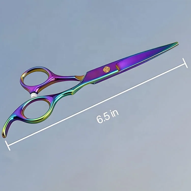 Rainbow Titanium Coated Stainless Steel Professional Hair Cutting Scissors Barber Salon Hairdressing Shears Grooming Tool