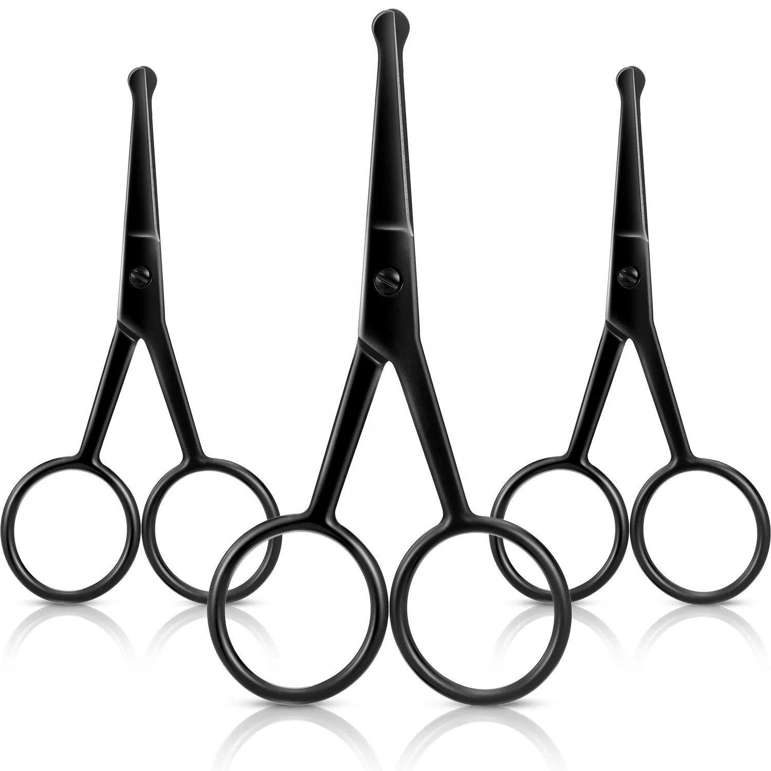 Black Coated Stainless Steel Safe Rounded Tip Scissors For Nose Hair,Facial Hair,And Eyebrow Trimming Personal Use