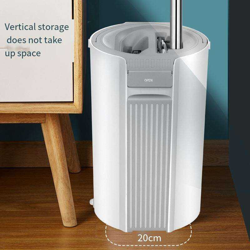 Self-Wringing Bucket 360&deg; Rotating Microfiber Mop Set for Wet & Dry Floor Cleaning