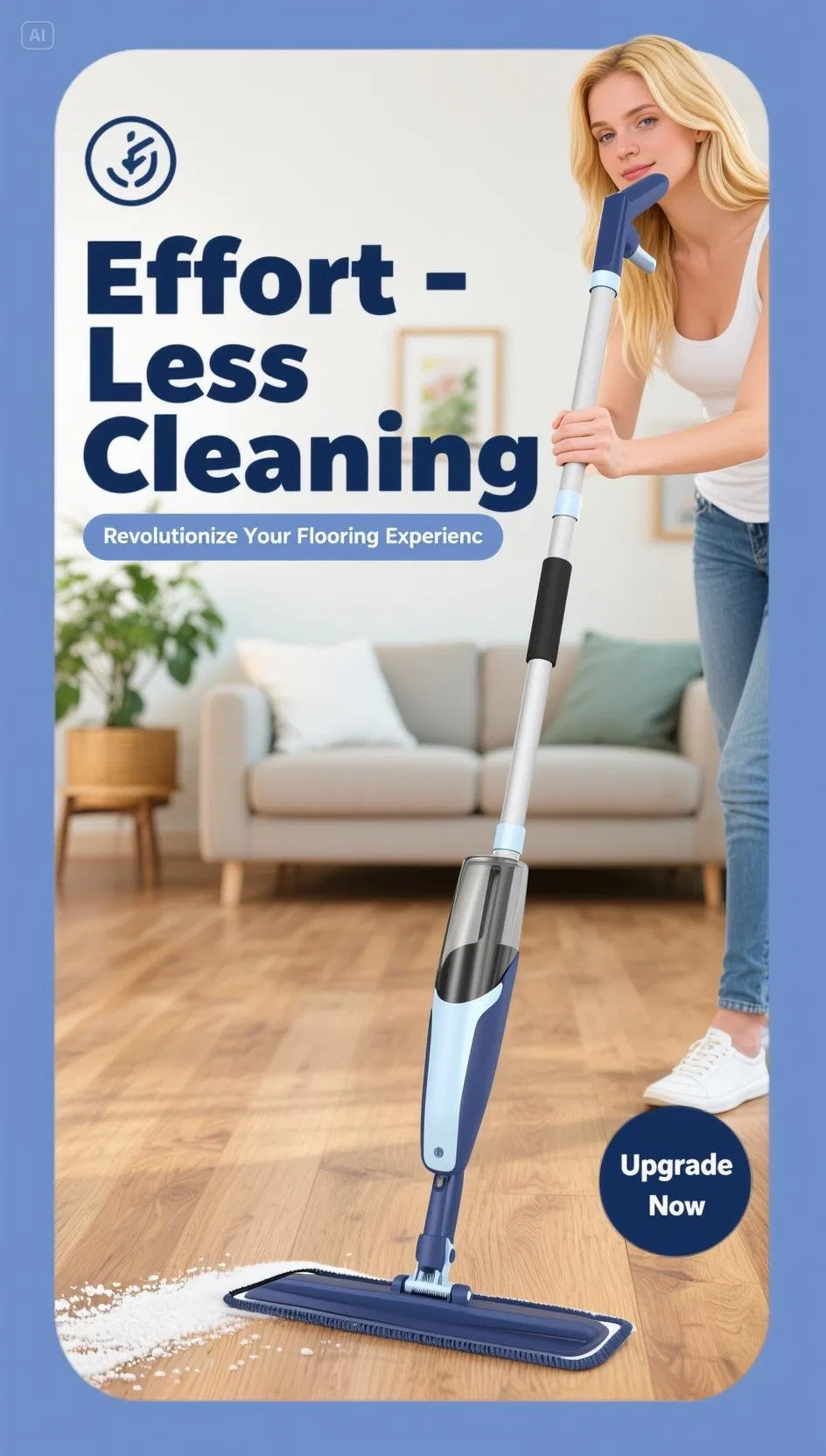 2025 New 420ml Spray Lazy Mop Microfiber ABS Water Spray Flat Mop Cross-Border Hot Sale